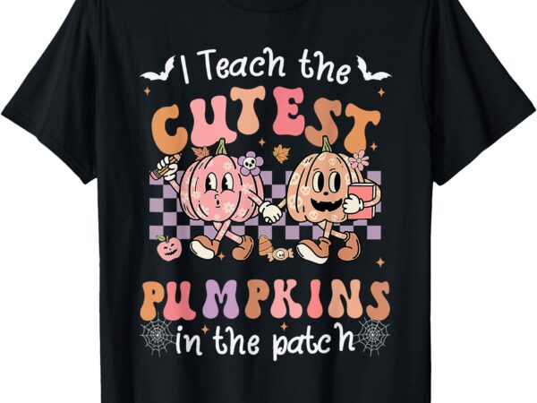 I teach the cutest pumpkins in the patch retro teacher fall t-shirt