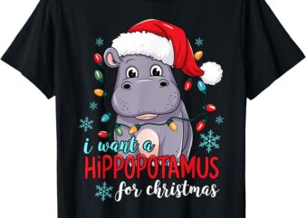 I Want A Hippopotamus For Christmas Cute Christmas Costume T-Shirt