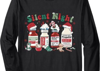 ICU Nurse Christmas Silent Night Long Sleeve T-Shirt