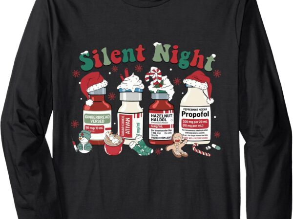 Icu nurse christmas silent night long sleeve t-shirt