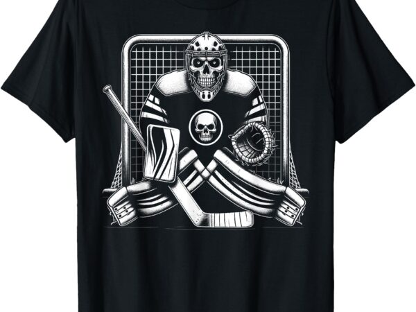 Ice hockey goalie skeleton youth halloween costume boys 2024 t-shirt