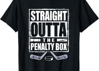 Ice Hockey Straight Outta The Penalty Box Funny Men kids T-Shirt