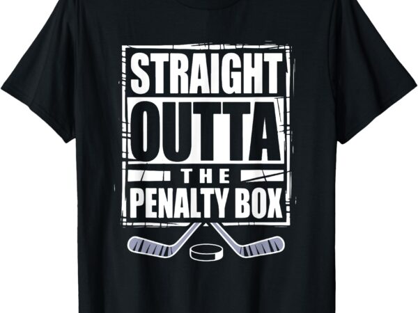 Ice hockey straight outta the penalty box funny men kids t-shirt