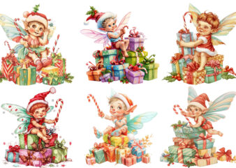 Illustrate festive clipart of baby fairy t shirt design for sale