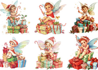 Illustrate festive clipart of baby fairy t shirt design for sale