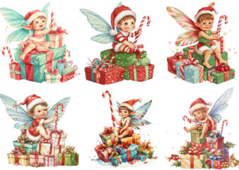 Illustrate festive clipart of baby fairy t shirt design for sale