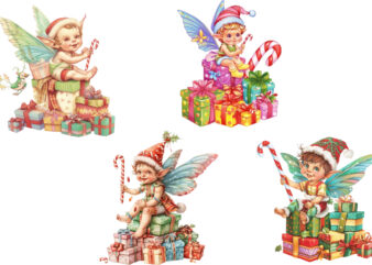 Illustrate festive clipart of baby fairy t shirt design for sale