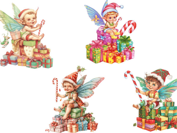 Illustrate festive clipart of baby fairy t shirt design for sale