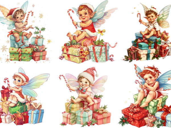 Illustrate festive clipart of baby fairy t shirt design for sale