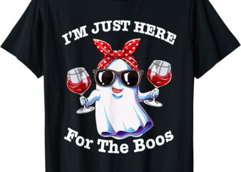 I’m Just Here For The Boos Halloween Women Ghost Cute T-Shirt