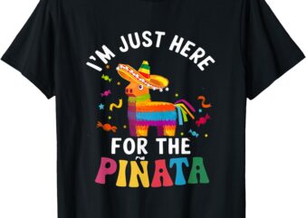 I’m Just Here For The Pinata Funny Mexican Party Tee T-Shirt