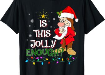 Is This Jolly Enough Grumpy Elf Pajama Christmas Lights T-Shirt