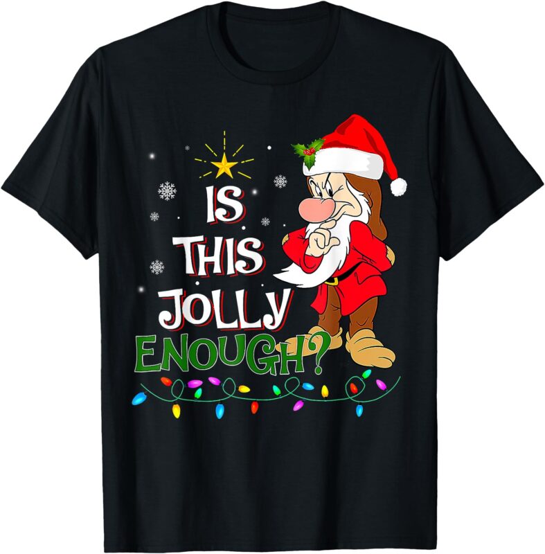 Is This Jolly Enough Grumpy Elf Pajama Christmas Lights T-Shirt