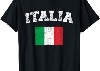 Italian Flag Distressed Flag of Italy Italia Flag T-Shirt