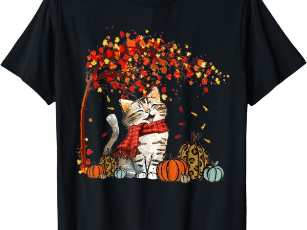 It’s fall y’all cat leaf fall tree hello autumn thanksgiving t-shirt