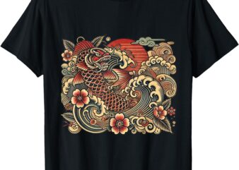 Japanese Vintage Retro Koi Dragon T-Shirt