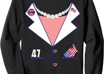 Kamala Harris 2024 Pantsuit Costume Election Funny Halloween Sweatshirt