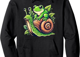 Kawaii Frog Snail Apparel Pullover Hoodie t shirt vector art