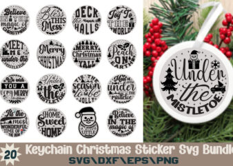 Christmas Keychain sticker T-shirt Bundle Christmas Keychain sticker SVG Bundle