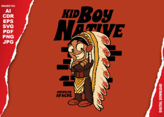 Kid Boy Native t shirt vector art