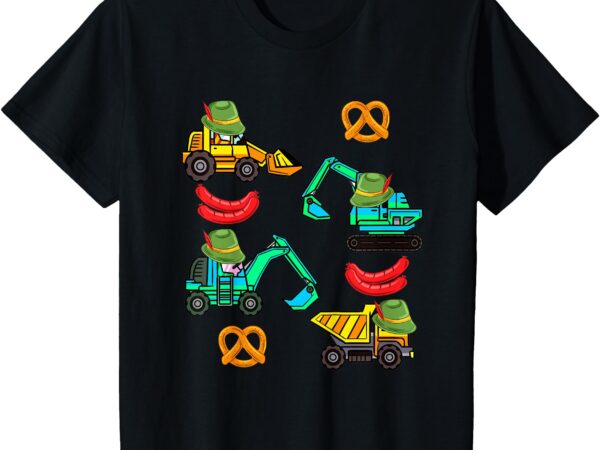 Kids german construction pretzel sausage oktoberfest toddler boys t-shirt