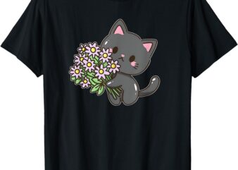 Kitty with Flowers T-Shirt