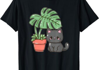 Kitty with Monster Plant T-Shirt