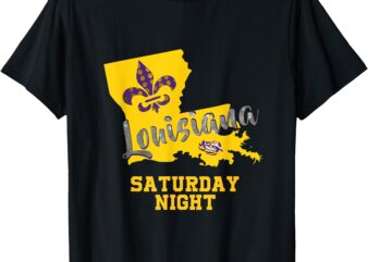 LSU Tigers Fleur De Lis Louisiana Saturday Night T-Shirt