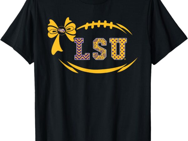 Lsu tigers football bow patterned letter logo t-shirt