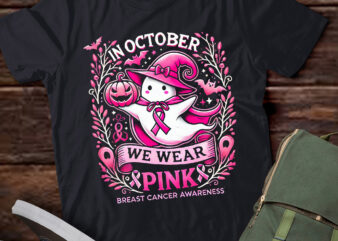 LT444 We Wear Pink Ghost Witch Breast Cancer Awareness Gift