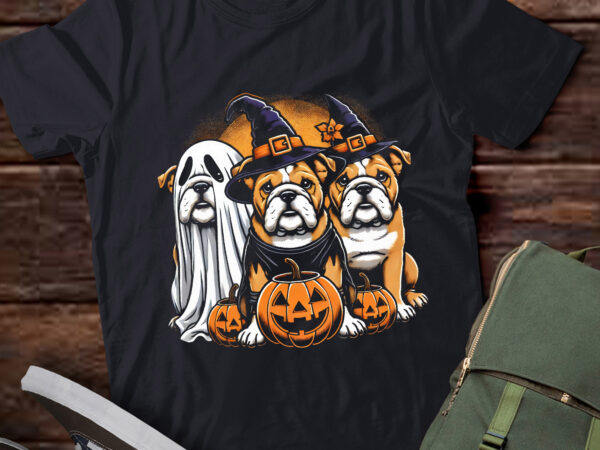 Lt448 cute bulldog ghost halloween dog lovers t shirt vector graphic