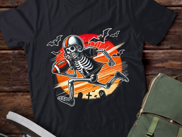 Lt451 funny football skeleton player halloween men boys t shirt vector graphic