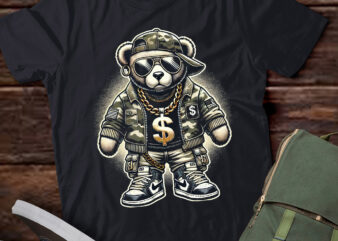 LT452 Funny Hip Hop Teddy Bear Camouflage