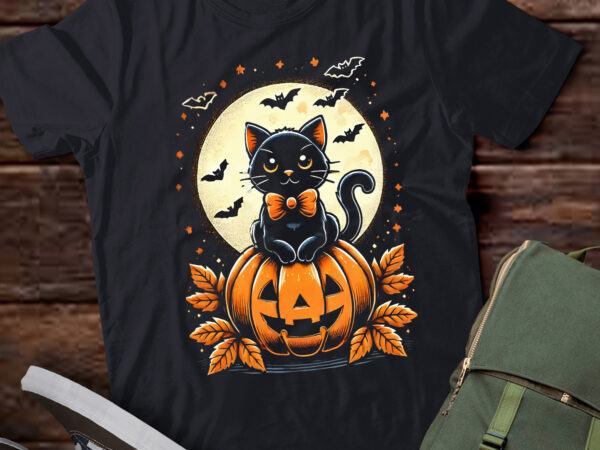 Lt454 black cat pumpkin halloween costume fall autumn season t shirt vector graphic