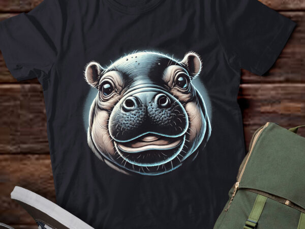 Lt458 moo deng bouncy pig cute baby hippo face t shirt vector graphic