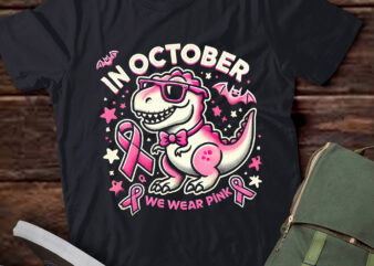 LT463 Dinosaur Breast Cancer Awareness Toddler Boys Kids