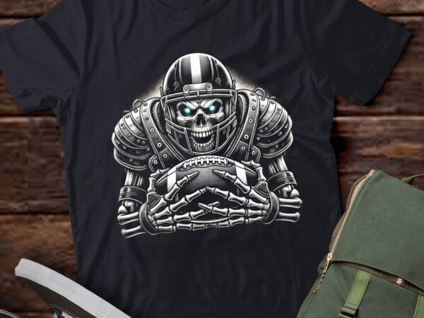 Lt475 halloween skeleton football player spooky sports t shirt vector graphic