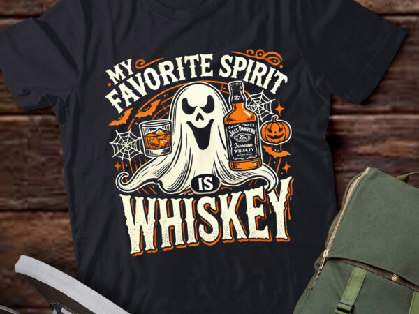 Lt481 my favorite spirit is whiskey funny ghost halloween t shirt vector graphic