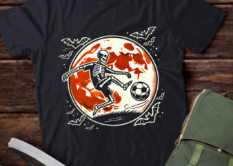 LT488 Funny Skeleton Halloween Men Boys Soccer Player t shirt vector graphic