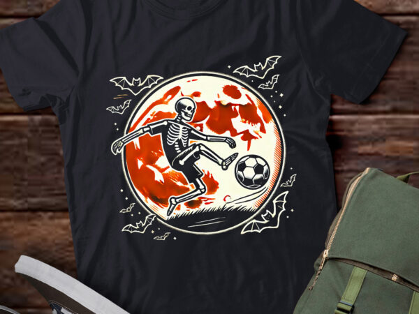 Lt488 funny skeleton halloween men boys soccer player t shirt vector graphic