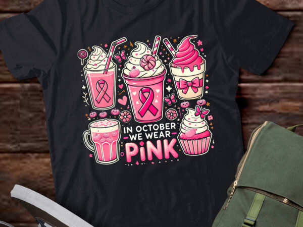 Lt495 we wear pink ribbon pumpkin spice breast cancer t shirt vector graphic