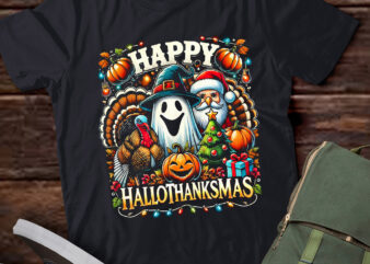 LT497 Retro Happy Halloween Thanksgiving Christmas