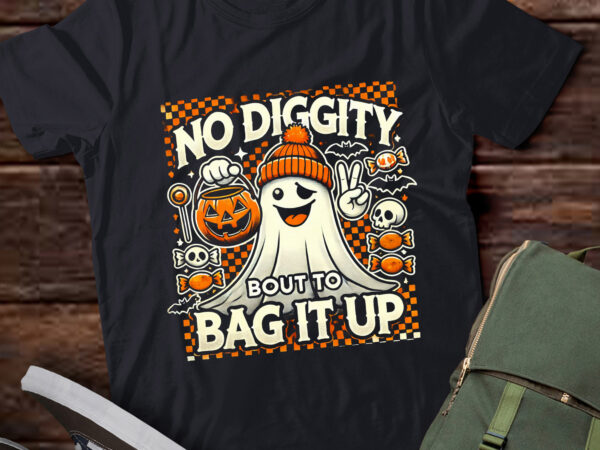 Lt504 halloween ghost no diggity bout to bag it up t shirt vector graphic