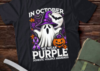 LT505 We Wear Purple Domestic Violence Ghost Halloween