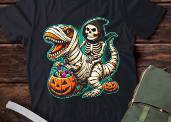 LT514 Skeleton Riding Mummy Dinosaur Halloween Pumpkin