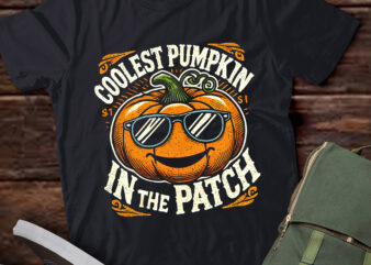 LT517 Coolest Pumpkin In The Patch Halloween Boy Girl Teens t shirt vector graphic