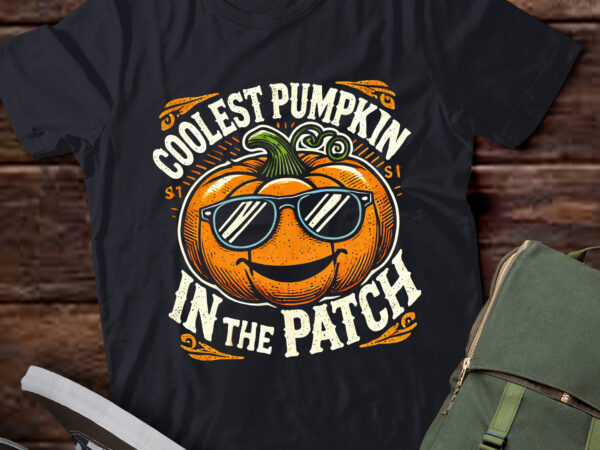 Lt517 coolest pumpkin in the patch halloween boy girl teens t shirt vector graphic