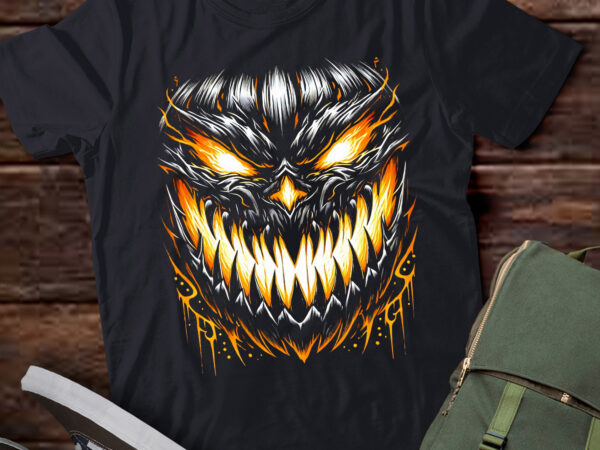 Lt518 jack o lantern scary carved pumpkin halloween costume t shirt vector graphic