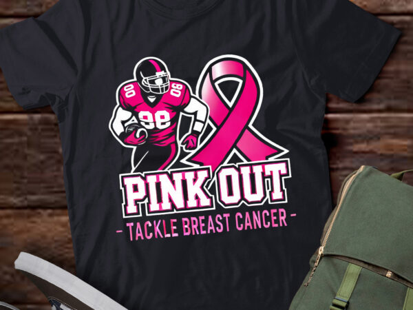 Lt526 pink out tackle breast cancer awareness football t shirt vector graphic