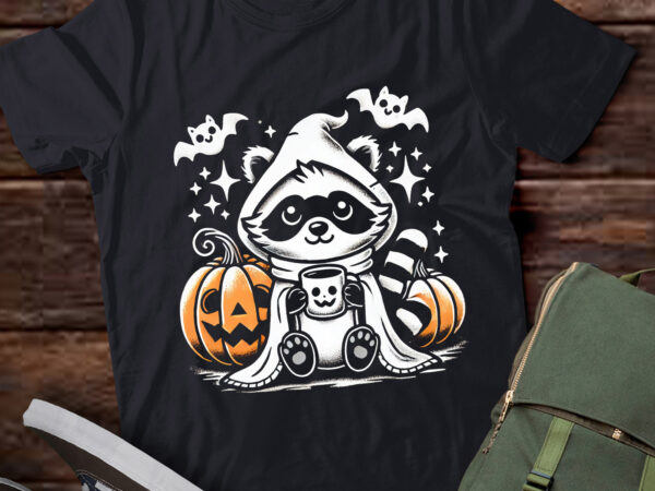 Lt528 cute ghost raccoon pumpkin halloween raccoon lover t shirt vector graphic